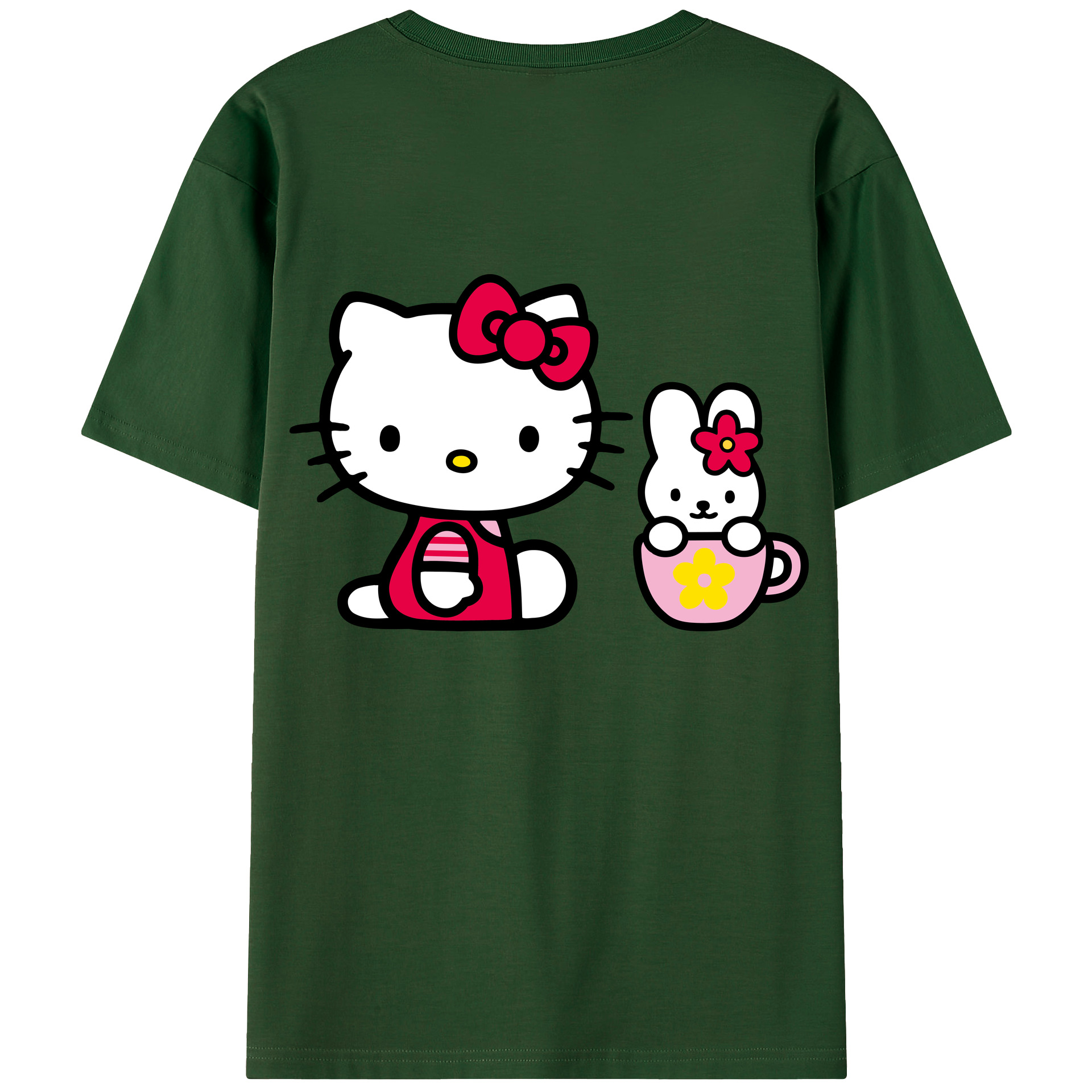 （画像用） Hello Kitty ハローキティ 綿100％半袖Tシャツ（背面プリント）